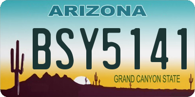 AZ license plate BSY5141