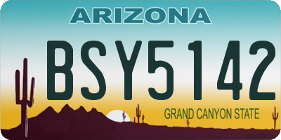 AZ license plate BSY5142