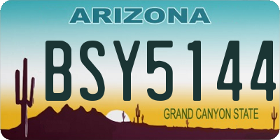AZ license plate BSY5144