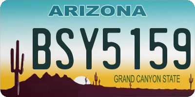 AZ license plate BSY5159