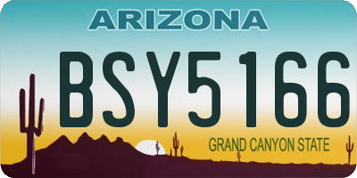 AZ license plate BSY5166