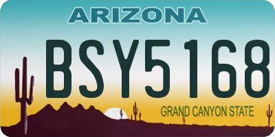 AZ license plate BSY5168