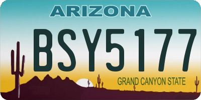 AZ license plate BSY5177