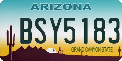 AZ license plate BSY5183