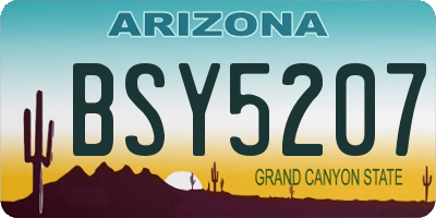 AZ license plate BSY5207