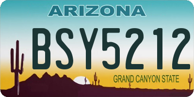AZ license plate BSY5212