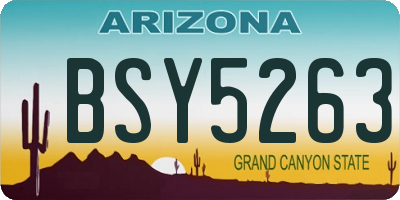 AZ license plate BSY5263
