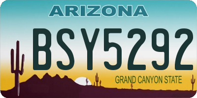 AZ license plate BSY5292