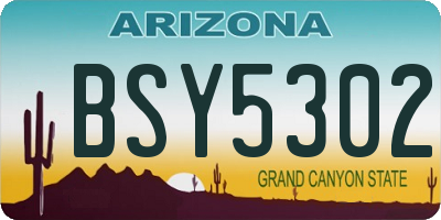 AZ license plate BSY5302