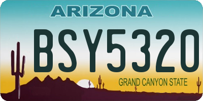 AZ license plate BSY5320