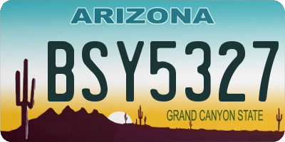 AZ license plate BSY5327