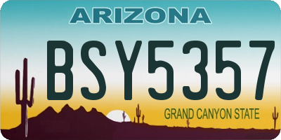 AZ license plate BSY5357
