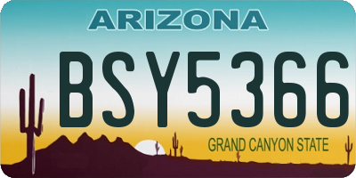 AZ license plate BSY5366