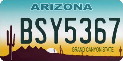 AZ license plate BSY5367