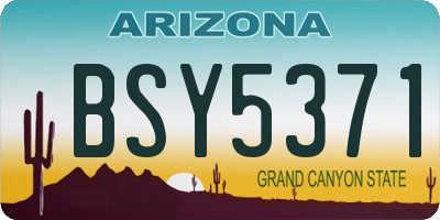 AZ license plate BSY5371