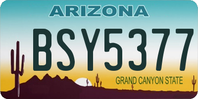AZ license plate BSY5377