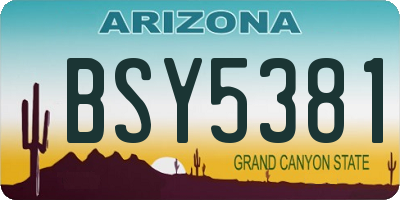 AZ license plate BSY5381