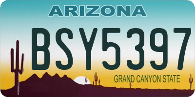 AZ license plate BSY5397