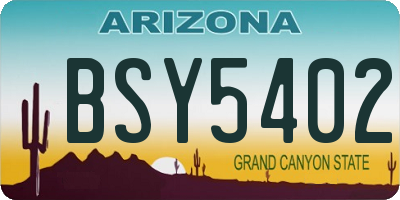 AZ license plate BSY5402