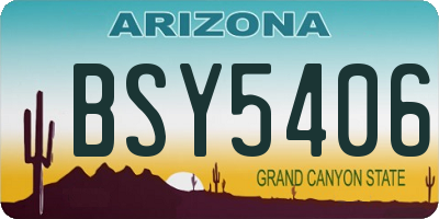AZ license plate BSY5406