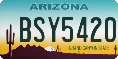 AZ license plate BSY5420