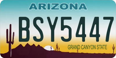 AZ license plate BSY5447