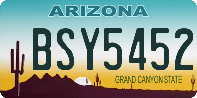 AZ license plate BSY5452