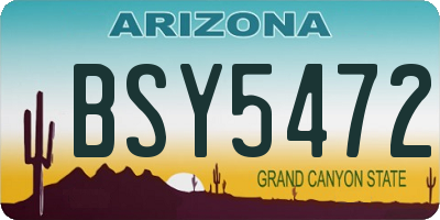 AZ license plate BSY5472