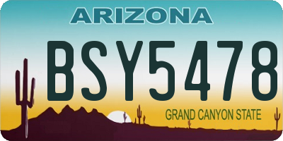 AZ license plate BSY5478