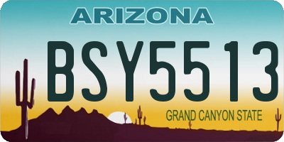 AZ license plate BSY5513