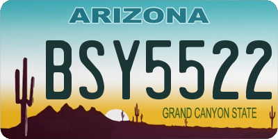 AZ license plate BSY5522