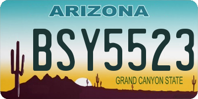 AZ license plate BSY5523
