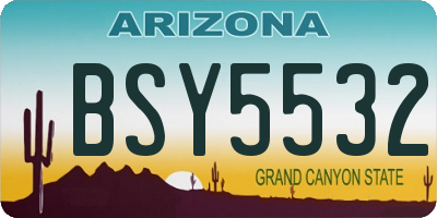 AZ license plate BSY5532