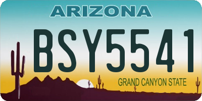 AZ license plate BSY5541
