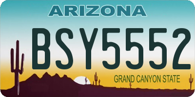 AZ license plate BSY5552
