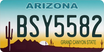 AZ license plate BSY5582