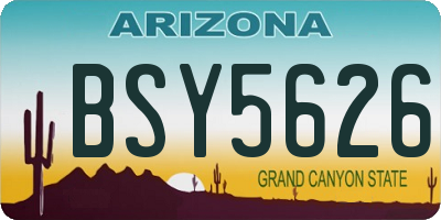 AZ license plate BSY5626