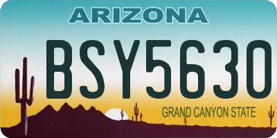 AZ license plate BSY5630