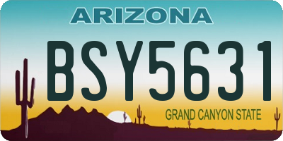 AZ license plate BSY5631