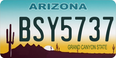 AZ license plate BSY5737
