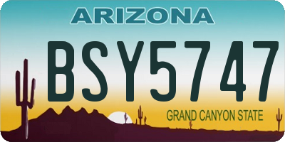AZ license plate BSY5747