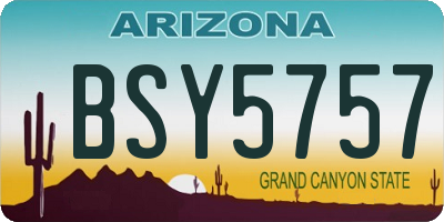 AZ license plate BSY5757