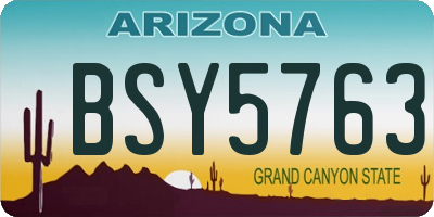 AZ license plate BSY5763