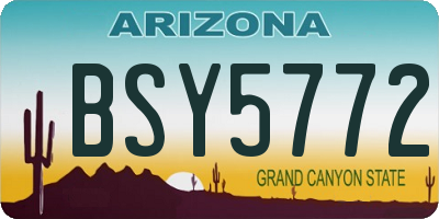 AZ license plate BSY5772