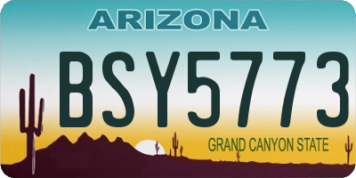 AZ license plate BSY5773