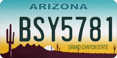 AZ license plate BSY5781