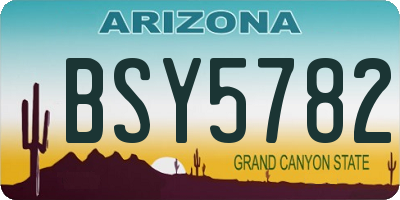 AZ license plate BSY5782