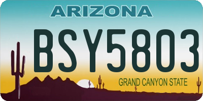 AZ license plate BSY5803