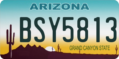 AZ license plate BSY5813