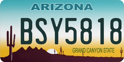 AZ license plate BSY5818